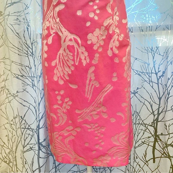 VINTAGE CHRISTIAN LACROIX pink silk cotton floral print sleeveless dress - Picture 4 of 13
